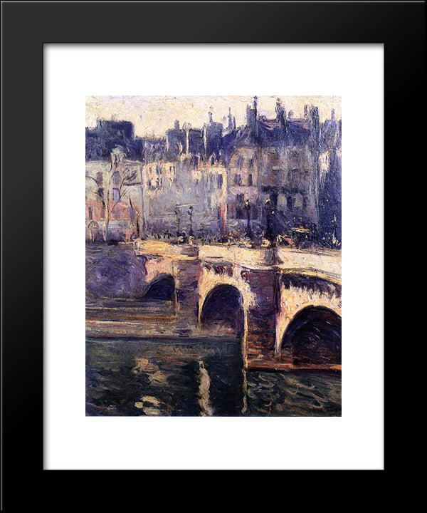 The Pont Neuf, Paris 20x24 Black Modern Wood Framed Art Print Poster by Friesz, Othon