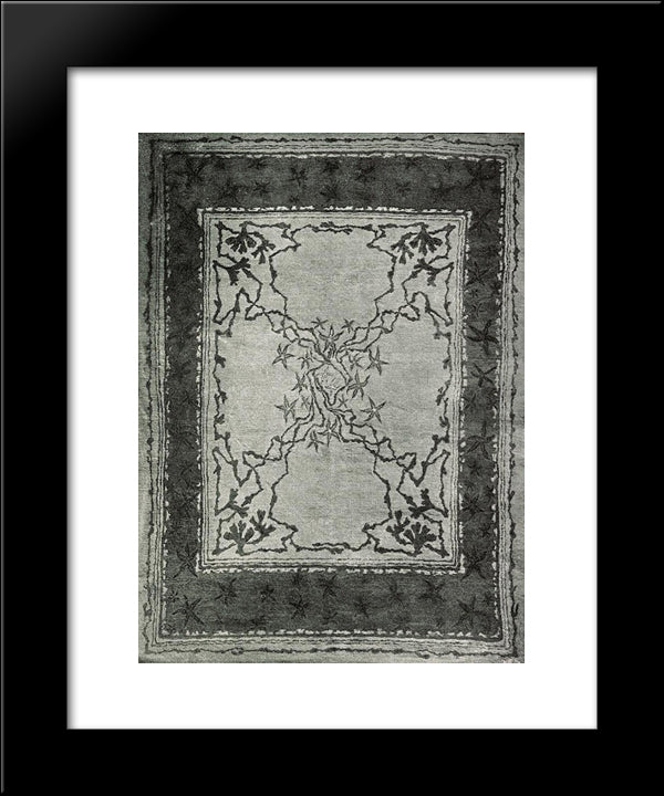 Carpet Design 20x24 Black Modern Wood Framed Art Print Poster by Eckmann, Otto