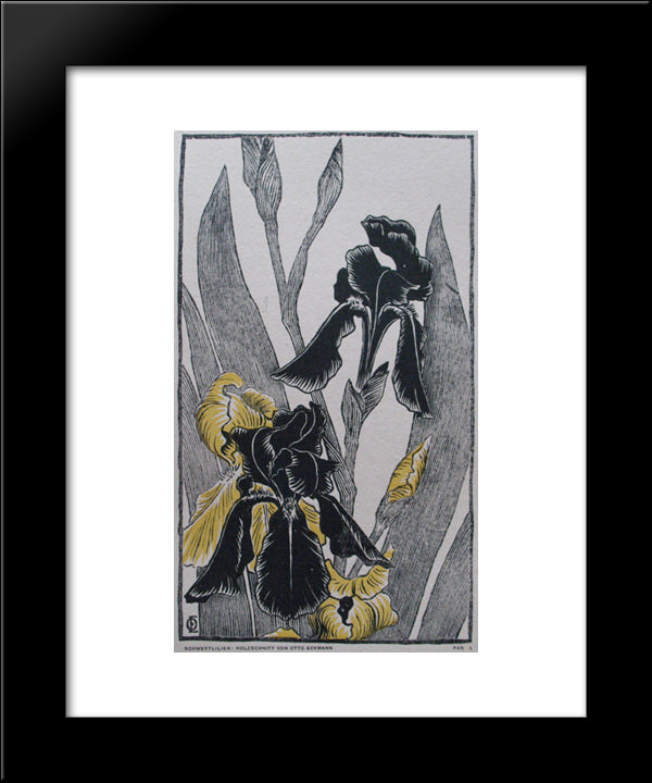 Schwertlilien 20x24 Black Modern Wood Framed Art Print Poster by Eckmann, Otto