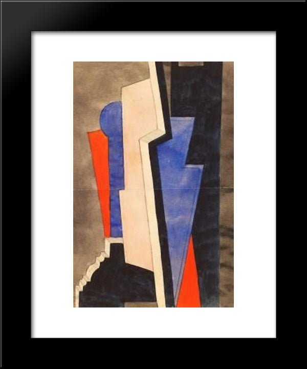 Composition 20x24 Black Modern Wood Framed Art Print Poster by Carlsund, Otto Gustav