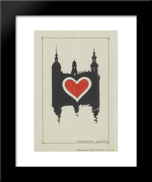 Dresdens Spektrum Dresdens Hjarta 20x24 Black Modern Wood Framed Art Print Poster by Carlsund, Otto Gustav