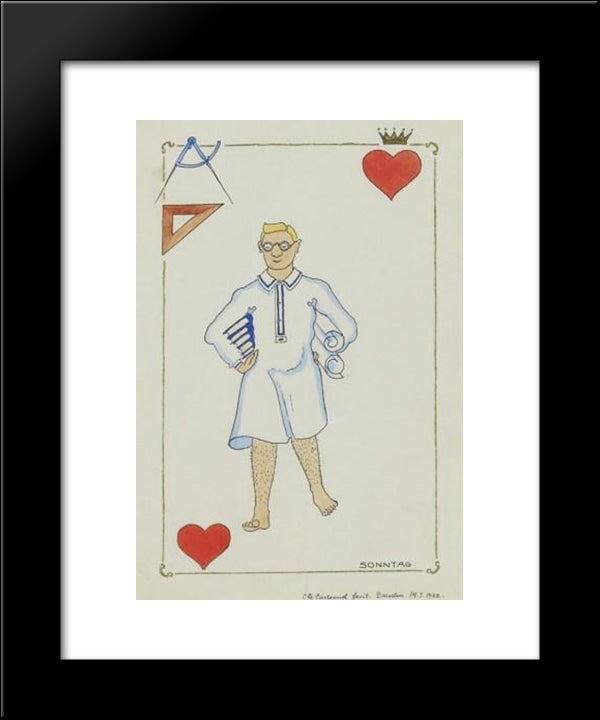 Dresdens Spektrum Hjarter Kung 20x24 Black Modern Wood Framed Art Print Poster by Carlsund, Otto Gustav