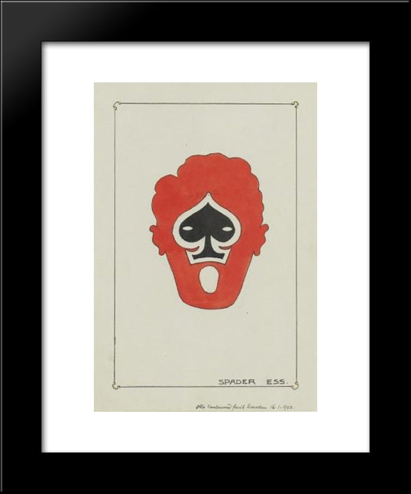 Dresdens Spektrum Spader Ess 20x24 Black Modern Wood Framed Art Print Poster by Carlsund, Otto Gustav