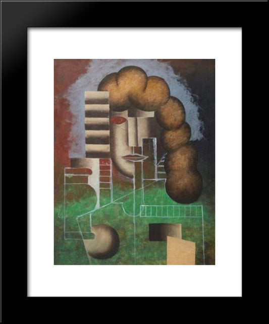 Fabriken 20x24 Black Modern Wood Framed Art Print Poster by Carlsund, Otto Gustav