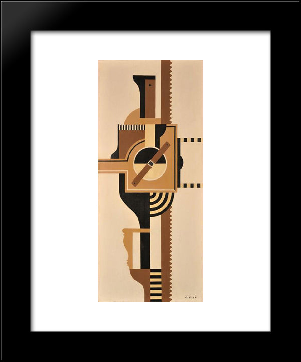 L'Operateur Brun 20x24 Black Modern Wood Framed Art Print Poster by Carlsund, Otto Gustav