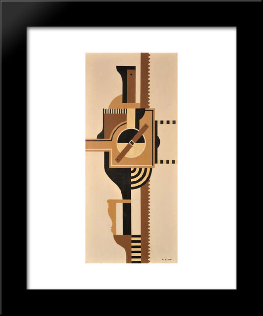 L'Operateur Brun 20x24 Black Modern Wood Framed Art Print Poster by Carlsund, Otto Gustav