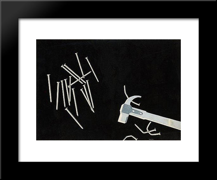 Spik Och Hammare 20x24 Black Modern Wood Framed Art Print Poster by Carlsund, Otto Gustav