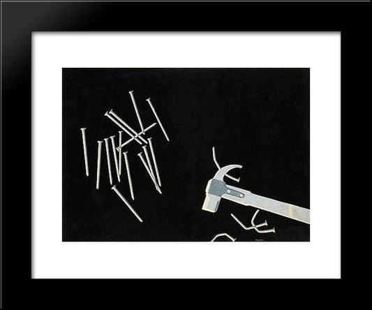 Spik Och Hammare 20x24 Black Modern Wood Framed Art Print Poster by Carlsund, Otto Gustav