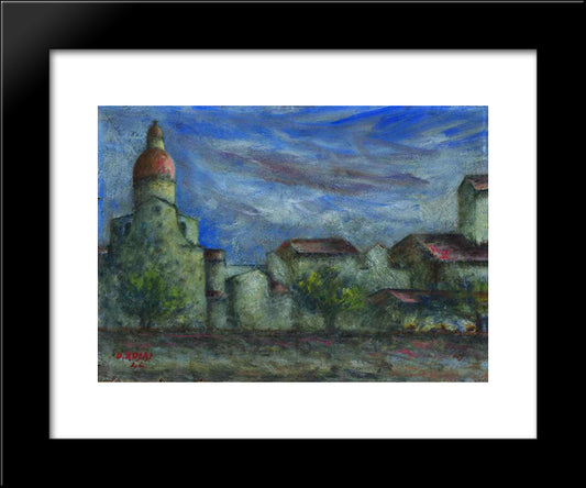 Chiesa Del Cestello 20x24 Black Modern Wood Framed Art Print Poster by Rosai, Ottone