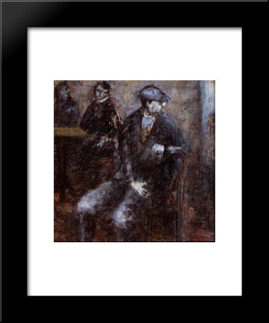 Man Waiting 20x24 Black Modern Wood Framed Art Print Poster by Rosai, Ottone