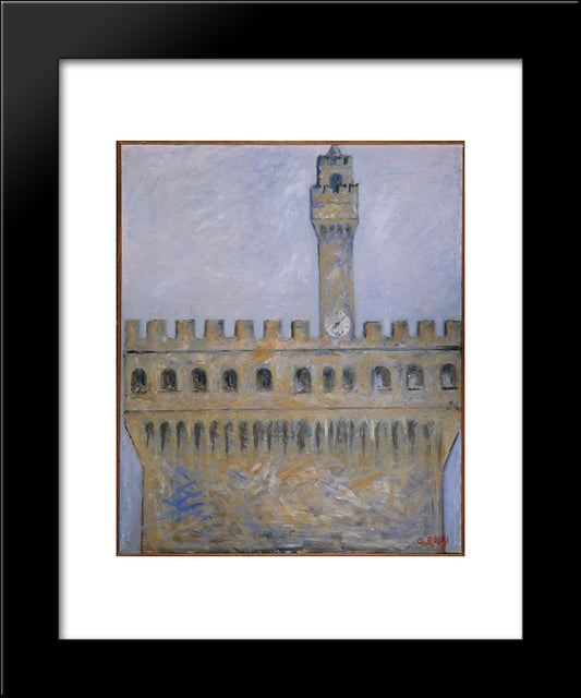 Palazzo Vecchio 20x24 Black Modern Wood Framed Art Print Poster by Rosai, Ottone