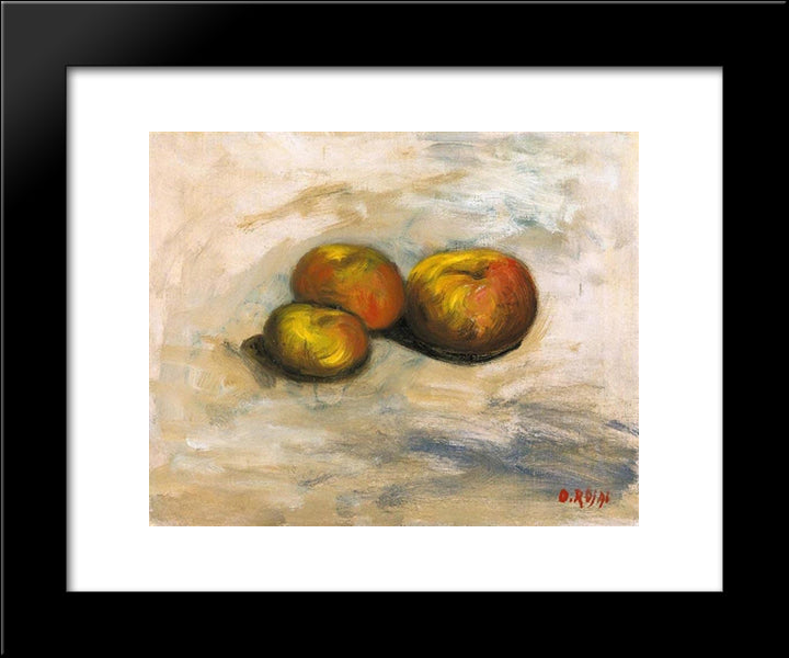 Still Life, Apples 20x24 Black Modern Wood Framed Art Print Poster by Rosai, Ottone