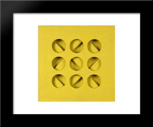 Intersuperficie Curva - Dal Giallo 20x24 Black Modern Wood Framed Art Print Poster by Scheggi, Paolo