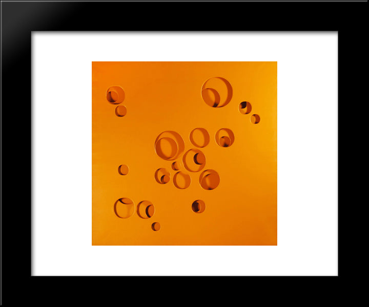 Intersuperficie Curva Arancio 20x24 Black Modern Wood Framed Art Print Poster by Scheggi, Paolo