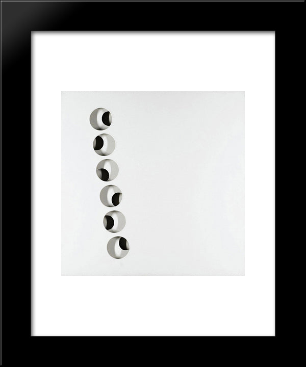 Intersuperficie Curva Bianca 20x24 Black Modern Wood Framed Art Print Poster by Scheggi, Paolo
