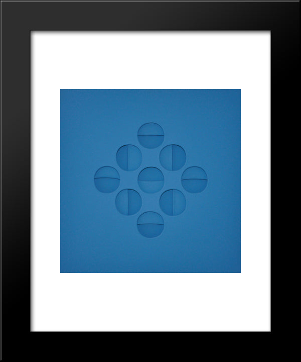 Intersuperficie Curva Dall'Azzurro 20x24 Black Modern Wood Framed Art Print Poster by Scheggi, Paolo