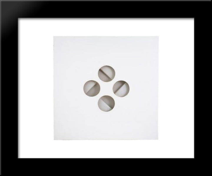 Intersuperficie Curva Sul Bianco 20x24 Black Modern Wood Framed Art Print Poster by Scheggi, Paolo