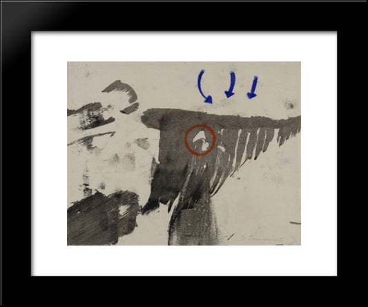 Traccia Movimento 20x24 Black Modern Wood Framed Art Print Poster by Scheggi, Paolo