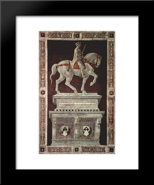 Equestrian Monument Of Sir John Hawkwood 20x24 Black Modern Wood Framed Art Print Poster by Uccello, Paolo