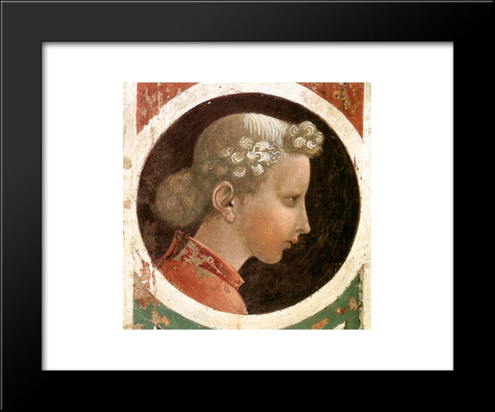 Roundel With Head 20x24 Black Modern Wood Framed Art Print Poster by Uccello, Paolo