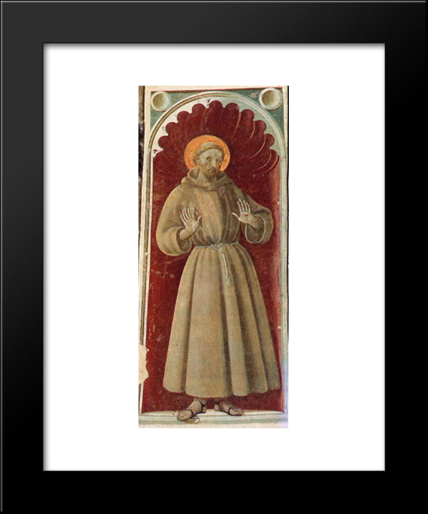 St.Francis 20x24 Black Modern Wood Framed Art Print Poster by Uccello, Paolo
