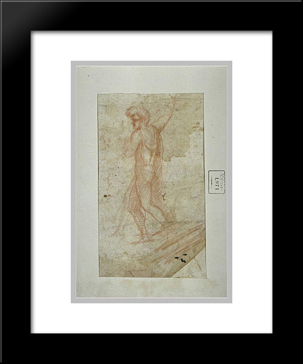Standing Man 20x24 Black Modern Wood Framed Art Print Poster by Uccello, Paolo