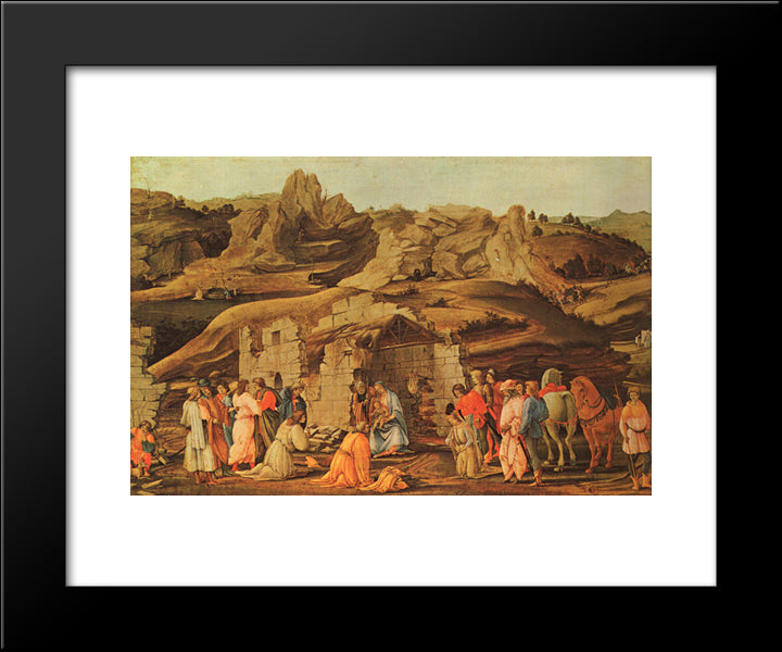 The Adoration Of The Kings 20x24 Black Modern Wood Framed Art Print Poster by Uccello, Paolo