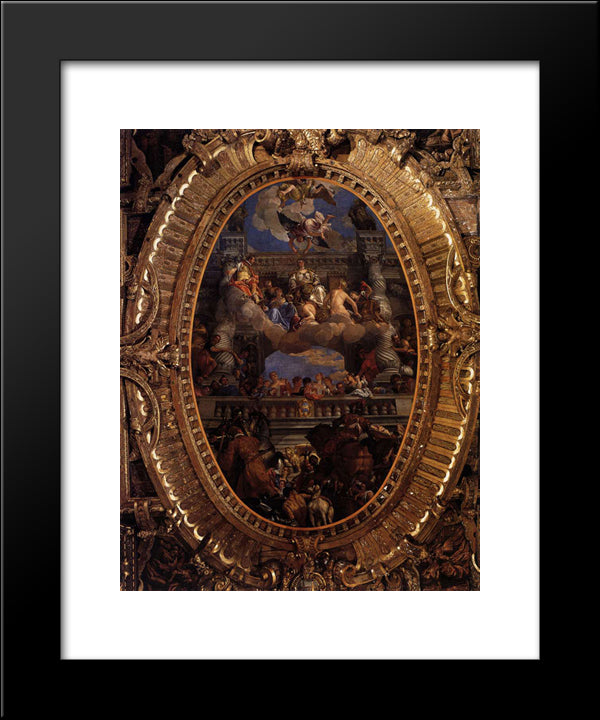 Apotheosis Of Venice 20x24 Black Modern Wood Framed Art Print Poster by Veronese, Paolo
