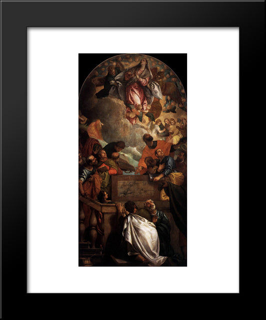 Assumption Of The Virgin 20x24 Black Modern Wood Framed Art Print Poster by Veronese, Paolo