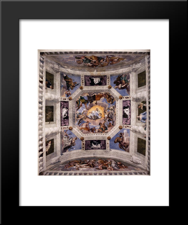 Ceiling Of The Sala Dell'Olimpo 20x24 Black Modern Wood Framed Art Print Poster by Veronese, Paolo