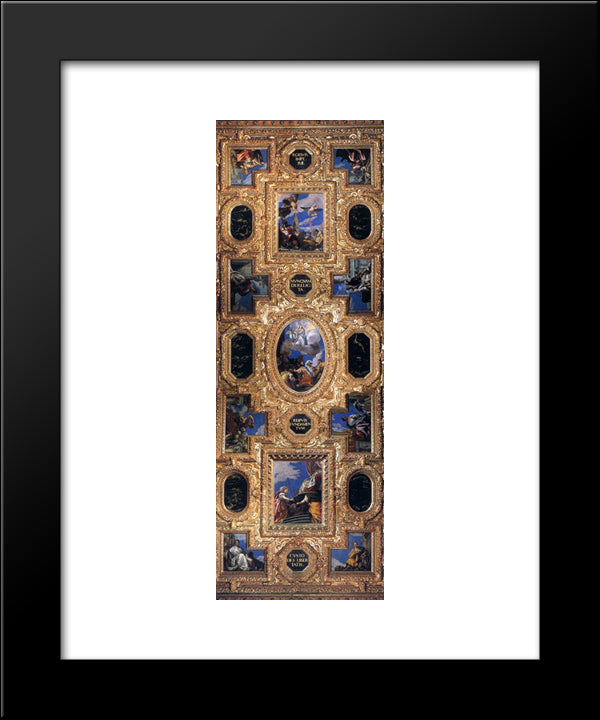 Ceiling Paintings 20x24 Black Modern Wood Framed Art Print Poster by Veronese, Paolo