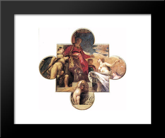 Ceres Renders Homage To Venice 20x24 Black Modern Wood Framed Art Print Poster by Veronese, Paolo