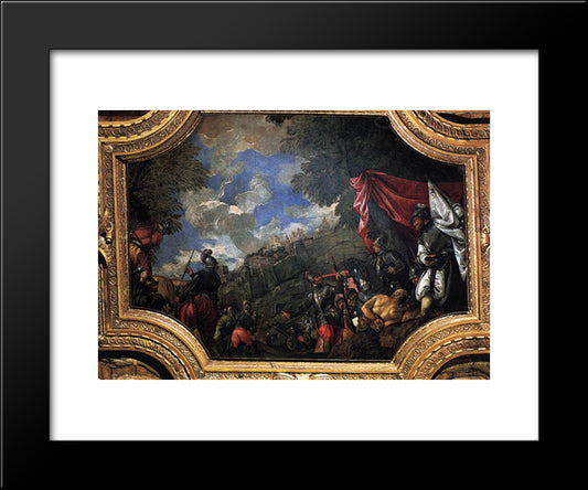 Conquest Of Smyrna 20x24 Black Modern Wood Framed Art Print Poster by Veronese, Paolo