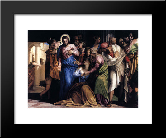 Conversion Of Mary Magdalene 20x24 Black Modern Wood Framed Art Print Poster by Veronese, Paolo