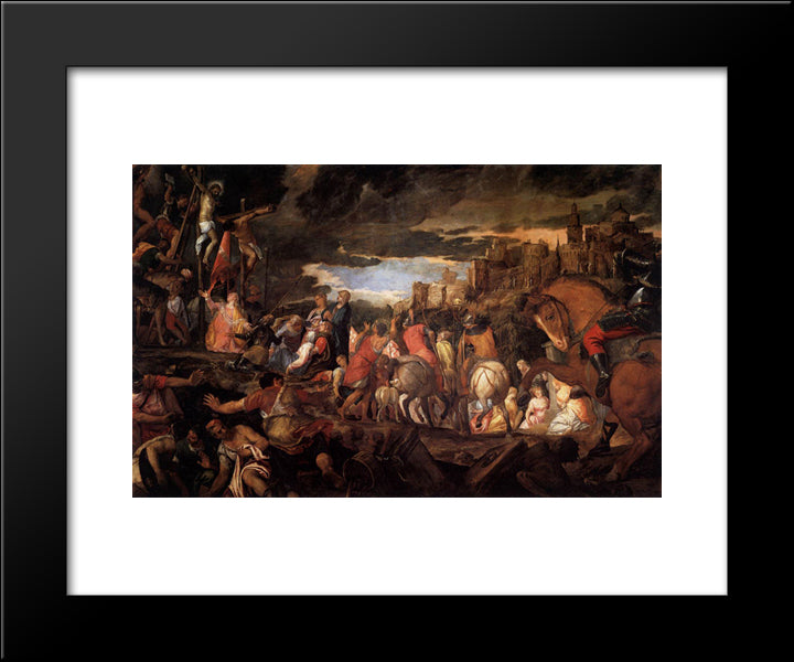 Crucifixion 20x24 Black Modern Wood Framed Art Print Poster by Veronese, Paolo