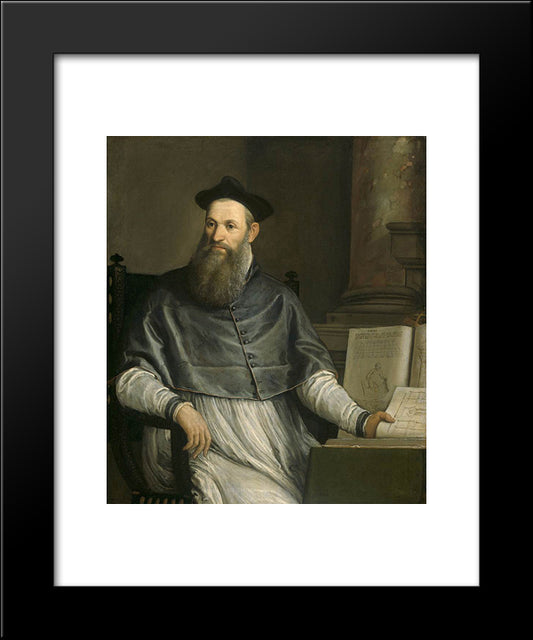 Daniele Barbaro 20x24 Black Modern Wood Framed Art Print Poster by Veronese, Paolo