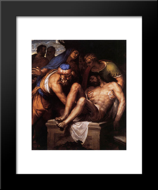 Deposition Of Christ 20x24 Black Modern Wood Framed Art Print Poster by Veronese, Paolo