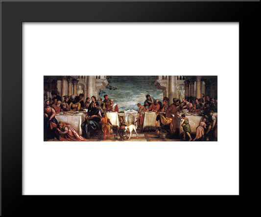 Feast At The House Of Simon 20x24 Black Modern Wood Framed Art Print Poster by Veronese, Paolo