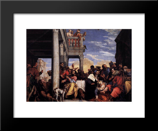 Feast In The House Of Simon 20x24 Black Modern Wood Framed Art Print Poster by Veronese, Paolo