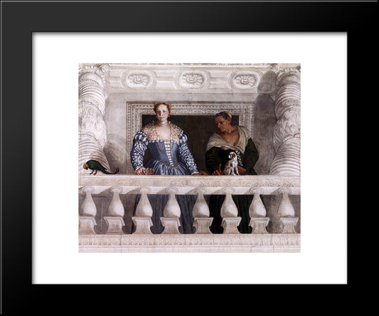 Figures Behind The Parapet 20x24 Black Modern Wood Framed Art Print Poster by Veronese, Paolo