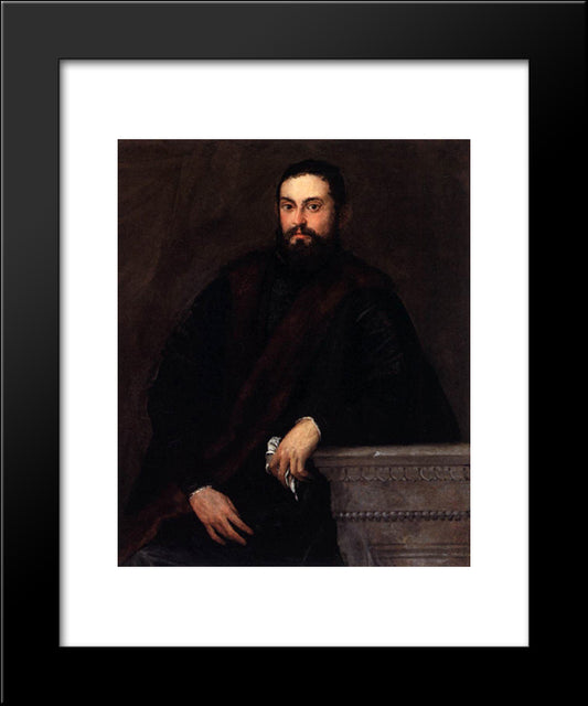 Gentleman In Black 20x24 Black Modern Wood Framed Art Print Poster by Veronese, Paolo