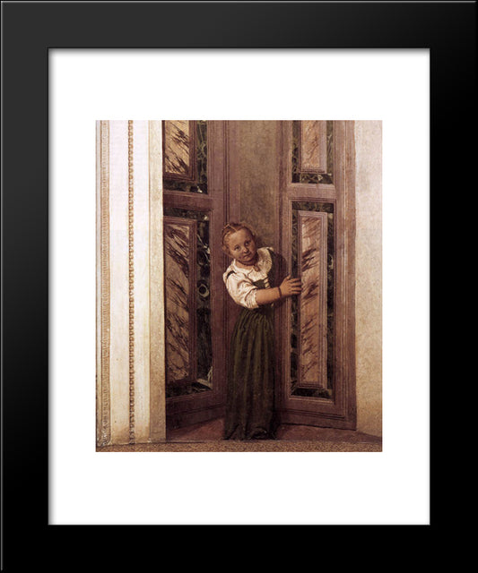 Girl In The Doorway 20x24 Black Modern Wood Framed Art Print Poster by Veronese, Paolo