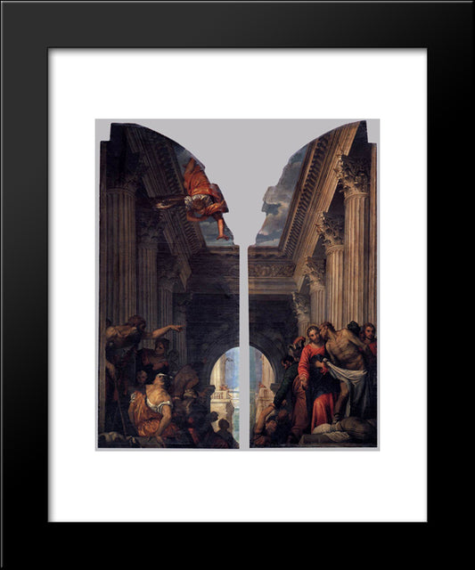 Healing Of The Lame Man At The Pool Of Bethesda 20x24 Black Modern Wood Framed Art Print Poster by Veronese, Paolo