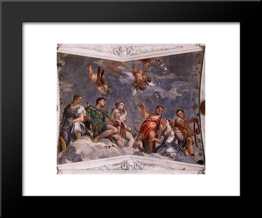 Hyman, Juno And Venus 20x24 Black Modern Wood Framed Art Print Poster by Veronese, Paolo