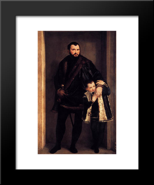 Iseppo And Adriano Da Porto 20x24 Black Modern Wood Framed Art Print Poster by Veronese, Paolo