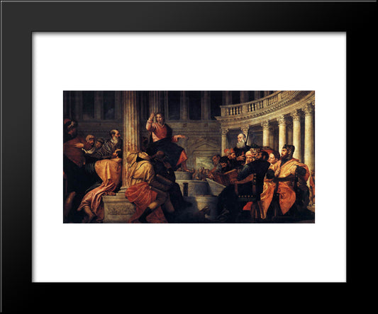 Jesus Among The Doctors 20x24 Black Modern Wood Framed Art Print Poster by Veronese, Paolo