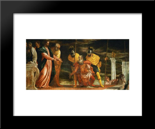 Jesus Healing The Servant Of A Centurion 20x24 Black Modern Wood Framed Art Print Poster by Veronese, Paolo