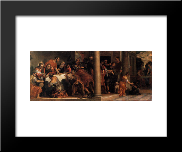 Last Supper 20x24 Black Modern Wood Framed Art Print Poster by Veronese, Paolo