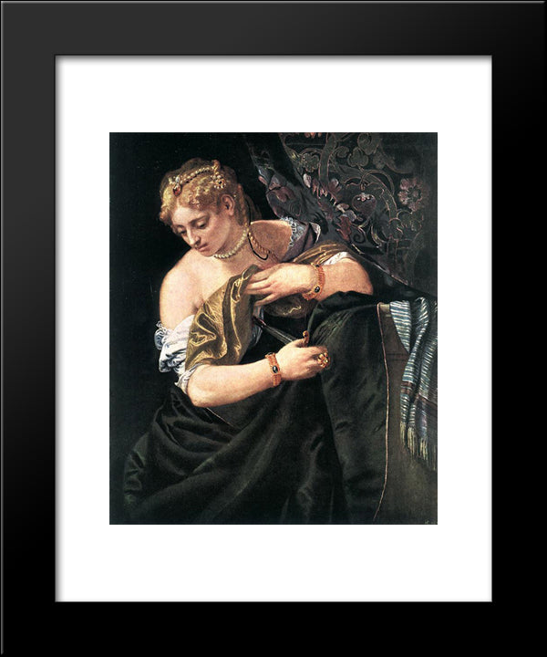 Lucretia 20x24 Black Modern Wood Framed Art Print Poster by Veronese, Paolo