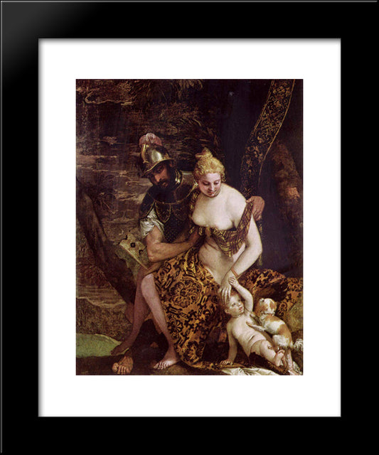 Mars And Venus 20x24 Black Modern Wood Framed Art Print Poster by Veronese, Paolo